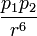 \frac{p_1p_2} {r^6}
