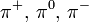 \pi^+,\, \pi^0,\, \pi^-