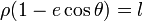 \rho (1 - e \cos \theta) = l \,