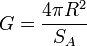 ~G = \frac{4\pi R^2}{S_A}