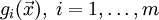 g_i(\vec{x}),\; i=1,\ldots,m