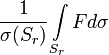 \ \frac{1}{\sigma(S_r)}\int\limits_{S_r}Fd\sigma