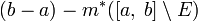(b-a)-m^*([a,\;b]\setminus E)