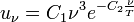  u_\nu = C_1 \nu^3 e^{-C_2\frac{\nu}{T}}