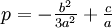 p = -\tfrac{b^2}{3a^2} + \tfrac{c}{a}