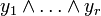 y_1\wedge \dots \wedge y_r