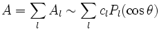 A = \sum_l A_l \sim \sum_l c_l P_l(\cos\theta)