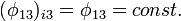 (\phi_{13})_{i3} = \phi_{13} = const. \