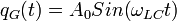 q_G(t) = A_0 Sin (\omega_{LC}t) \