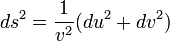 ds^2=\frac{1}{v^2}(du^2+dv^2)