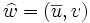 \widehat{w} = (\overline{u},v)