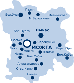 Можгинский район, карта