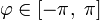 \varphi\in[-\pi,\;\pi]