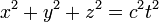 ~x^2 + y^2 + z^2 = c^2t^2