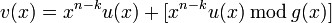 v(x)=x^{n-k}u(x)+[x^{n-k}u(x)\,\bmod\,g(x)]