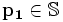 \mathbf{p_1} \in \mathbb{S}