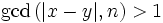 \gcd \left( |x-y|,n \right) &amp;gt; 1