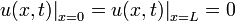 u(x,t)\big|_{x=0}=u(x,t)\big|_{x=L}=0
