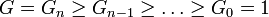 G=G_n\geq G_{n-1}\geq \dots \geq G_0=1
