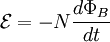  \mathcal{E} = - N{{d\Phi_B} \over dt}
