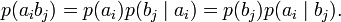p(a_ib_j)=p(a_i)p(b_j\mid a_i)=p(b_j)p(a_i\mid b_j).