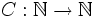 C: \mathbb N \to \mathbb N