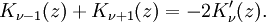 ~K_{\nu-1}(z)+K_{\nu+1}(z)=-2K'_\nu(z).