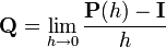 \mathbf{Q}=\lim_{h \to 0}\frac{\mathbf{P}(h)-\mathbf{I}}{h}