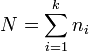 N=\sum_{i=1}^k n_i