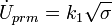 \dot U_{prm} = k_1\sqrt{\sigma}
