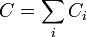C=\sum\limits_{i}{C_{i}}
