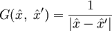G(\hat x,\;\hat x^\prime)=\frac{1}{\left|\hat x-\hat x^\prime\right|}