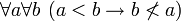 ~ \forall a \forall b \ (a &amp;lt; b \to b \not &amp;lt; a)