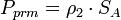 P_{prm} = \rho_2 \cdot S_A
