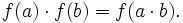 f(a)\cdot f(b)=f(a\cdot b).