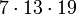 7 \cdot 13 \cdot 19