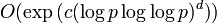 O(\exp{(c(\log{p}\log{\log{p}})^{d})})~